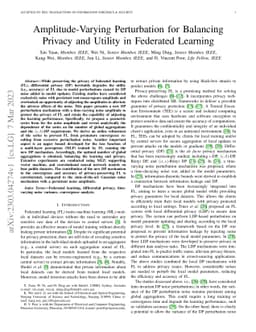 Amplitude-Varying Perturbation for Balancing Privacy and Utility in
  Federated Learning