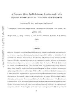 A Computer Vision Enabled damage detection model with improved YOLOv5
  based on Transformer Prediction Head