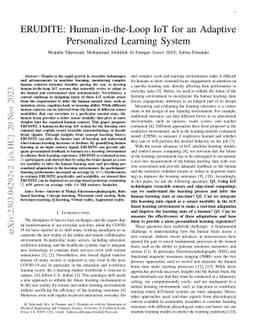 ERUDITE: Human-in-the-Loop IoT for an Adaptive Personalized Learning
  System