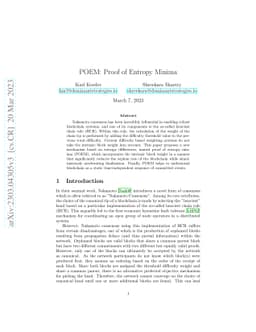 POEM: Proof of Entropy Minima