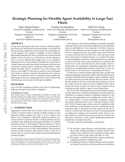 Strategic Planning for Flexible Agent Availability in Large Taxi Fleets