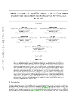 Privacy-preserving and Uncertainty-aware Federated Trajectory Prediction
  for Connected Autonomous Vehicles