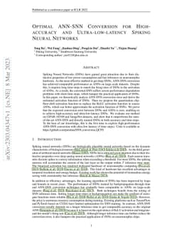 Optimal ANN-SNN Conversion for High-accuracy and Ultra-low-latency
  Spiking Neural Networks