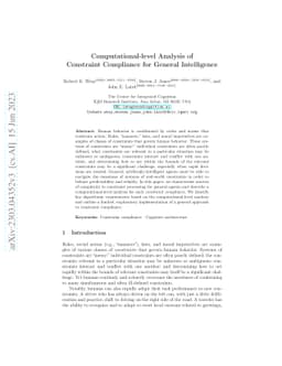 Computational-level Analysis of Constraint Compliance for General
  Intelligence