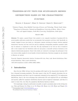 Goodness-of-fit tests for multivariate skewed distributions based on the
  characteristic function