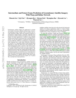 Intermediate and Future Frame Prediction of Geostationary Satellite
  Imagery With Warp and Refine Network