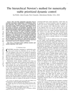 The hierarchical Newton's method for numerically stable prioritized
  dynamic control