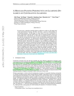 A Message Passing Perspective on Learning Dynamics of Contrastive
  Learning