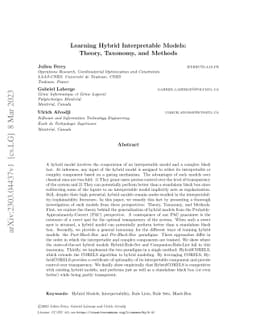 Learning Hybrid Interpretable Models: Theory, Taxonomy, and Methods