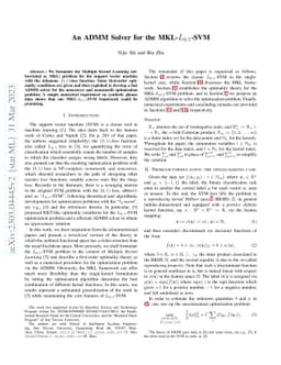 An ADMM Solver for the MKL-$L_{0/1}$-SVM