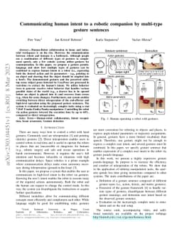 Communicating human intent to a robotic companion by multi-type gesture
  sentences