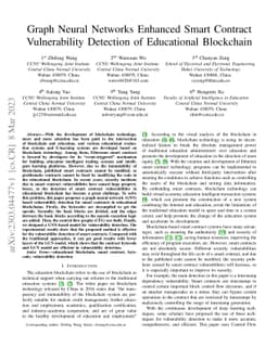 Graph Neural Networks Enhanced Smart Contract Vulnerability Detection of
  Educational Blockchain