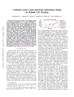 Continuity-Aware Latent Interframe Information Mining for Reliable UAV
  Tracking