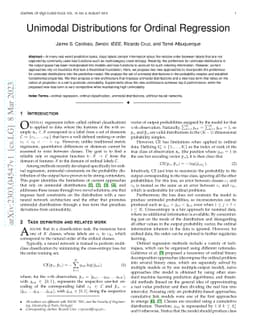 Unimodal Distributions for Ordinal Regression