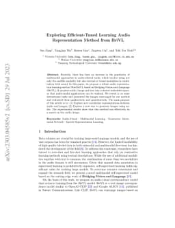 Exploring Efficient-Tuned Learning Audio Representation Method from
  BriVL