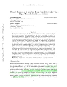 Densely Connected $G$-invariant Deep Neural Networks with Signed
  Permutation Representations