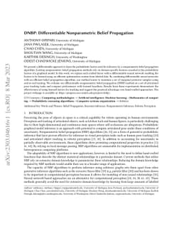DNBP: Differentiable Nonparametric Belief Propagation