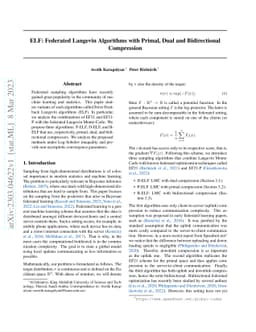 ELF: Federated Langevin Algorithms with Primal, Dual and Bidirectional
  Compression