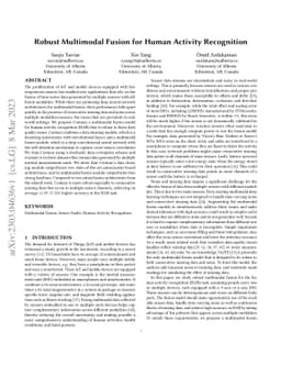 Robust Multimodal Fusion for Human Activity Recognition