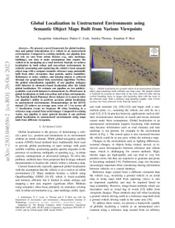 Global Localization in Unstructured Environments using Semantic Object
  Maps Built from Various Viewpoints