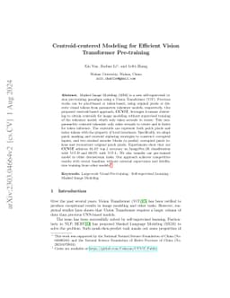 Centroid-centered Modeling for Efficient Vision Transformer Pre-training