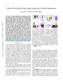 Efficient Visuo-Haptic Object Shape Completion for Robot Manipulation