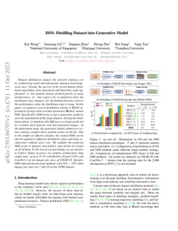 DiM: Distilling Dataset into Generative Model