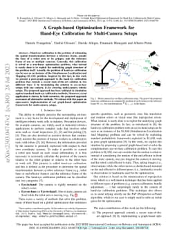 A Graph-based Optimization Framework for Hand-Eye Calibration for
  Multi-Camera Setups