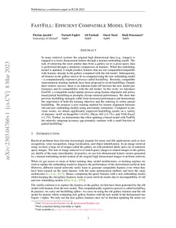 FastFill: Efficient Compatible Model Update