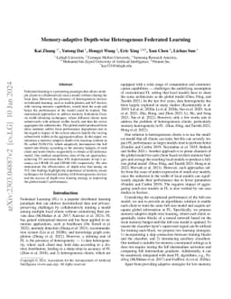 Memory-adaptive Depth-wise Heterogenous Federated Learning