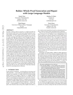 Baldur: Whole-Proof Generation and Repair with Large Language Models