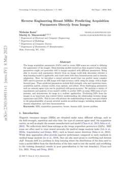 Reverse Engineering Breast MRIs: Predicting Acquisition Parameters
  Directly from Images