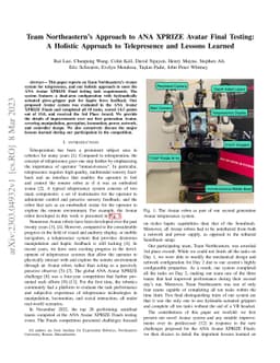 Team Northeastern's Approach to ANA XPRIZE Avatar Final Testing: A
  Holistic Approach to Telepresence and Lessons Learned