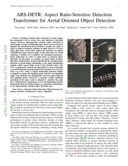 ARS-DETR: Aspect Ratio-Sensitive Detection Transformer for Aerial
  Oriented Object Detection