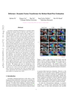 Deformer: Dynamic Fusion Transformer for Robust Hand Pose Estimation