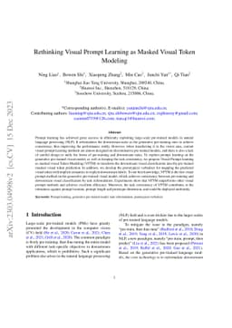 Rethinking Visual Prompt Learning as Masked Visual Token Modeling