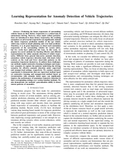 Learning Representation for Anomaly Detection of Vehicle Trajectories