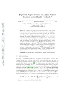 Improved Regret Bounds for Online Kernel Selection under Bandit Feedback