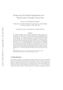 Gauges and Accelerated Optimization over Smooth and/or Strongly Convex
  Sets