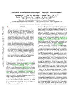 Conceptual Reinforcement Learning for Language-Conditioned Tasks