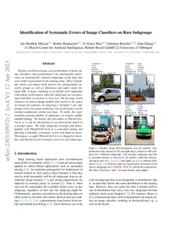 Identification of Systematic Errors of Image Classifiers on Rare
  Subgroups