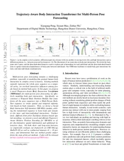 Trajectory-Aware Body Interaction Transformer for Multi-Person Pose
  Forecasting