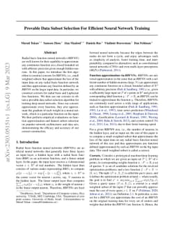 Provable Data Subset Selection For Efficient Neural Network Training