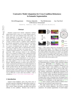 Contrastive Model Adaptation for Cross-Condition Robustness in Semantic
  Segmentation