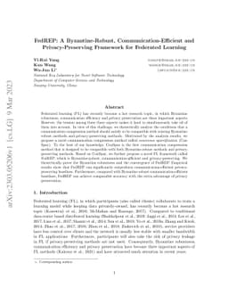 FedREP: A Byzantine-Robust, Communication-Efficient and
  Privacy-Preserving Framework for Federated Learning