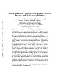 SEAM: An Integrated Activation-Coupled Model of Sentence Processing and
  Eye Movements in Reading