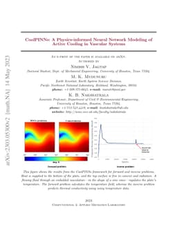 CoolPINNs: A Physics-informed Neural Network Modeling of Active Cooling
  in Vascular Systems