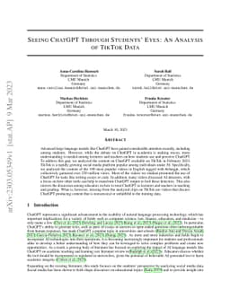 Seeing ChatGPT Through Students' Eyes: An Analysis of TikTok Data