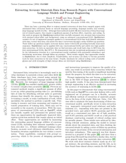 Extracting Accurate Materials Data from Research Papers with
  Conversational Language Models and Prompt Engineering