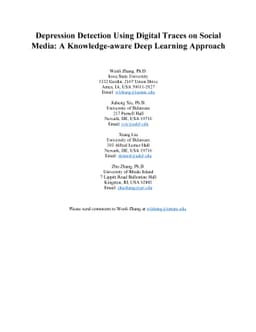 Depression Detection Using Digital Traces on Social Media: A
  Knowledge-aware Deep Learning Approach